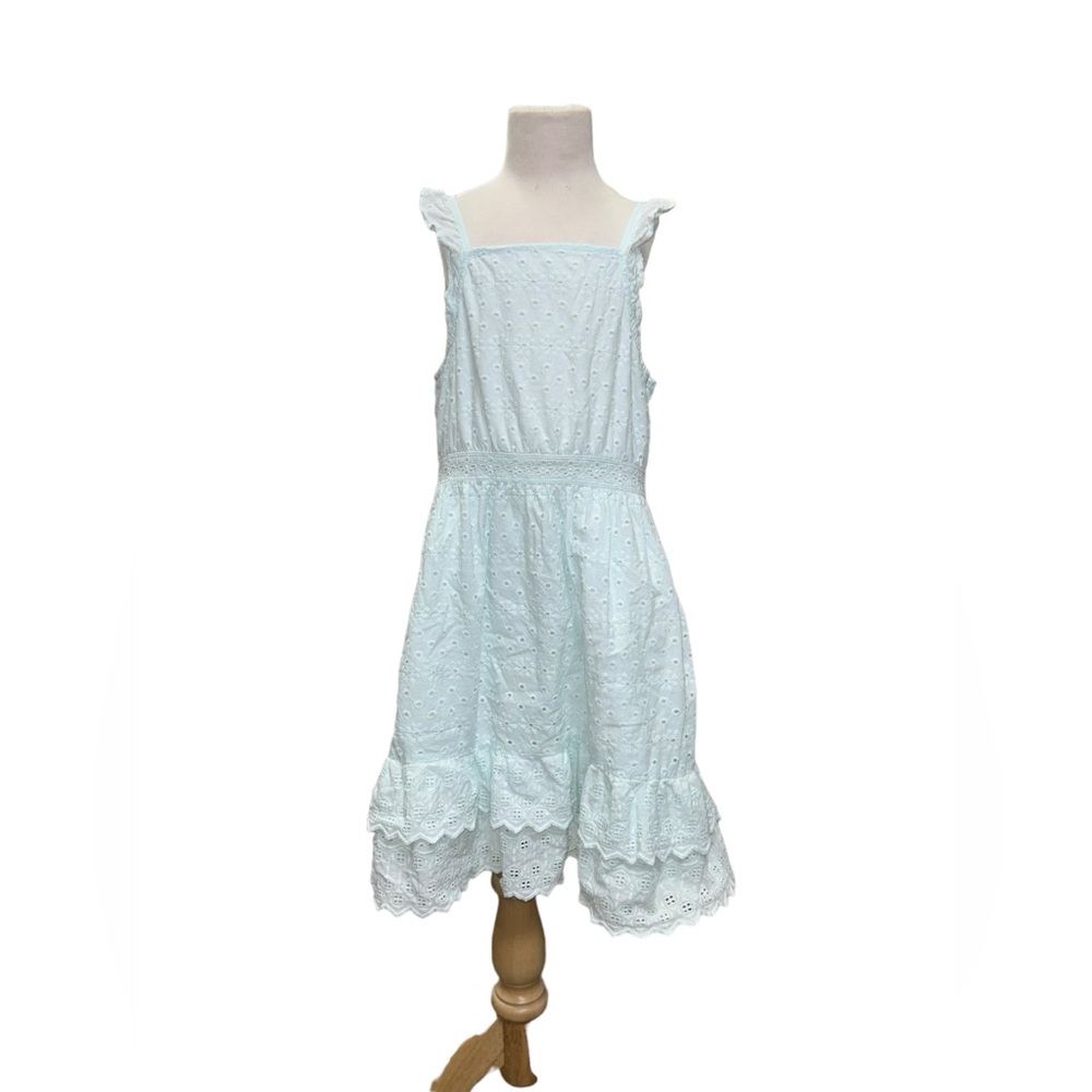 Girls Gap light blue eyelet summer dress M